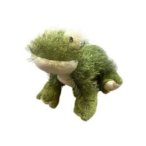 Webkinz Ganz Frog Plush Stuffed Animal Bean Bag Green Shaggy Fuzzy